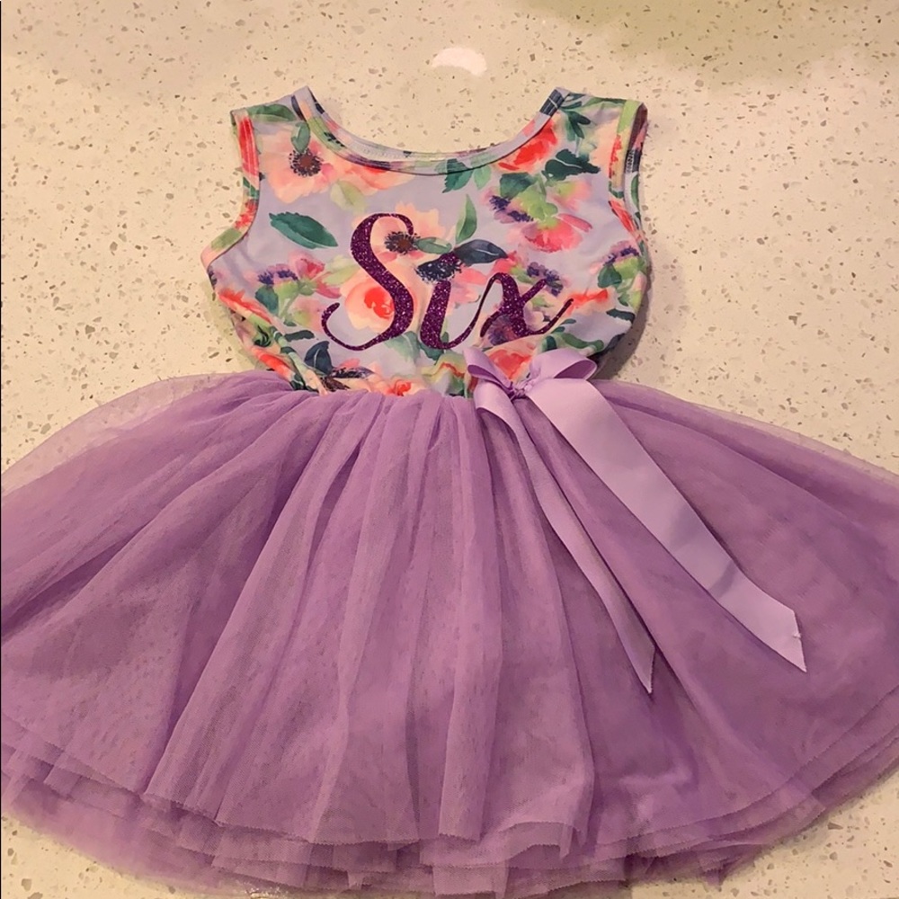 6th Birthday Floral Tutu Dress